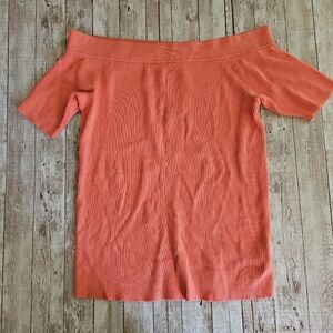 Anthropologie Coral Ribbed Top
